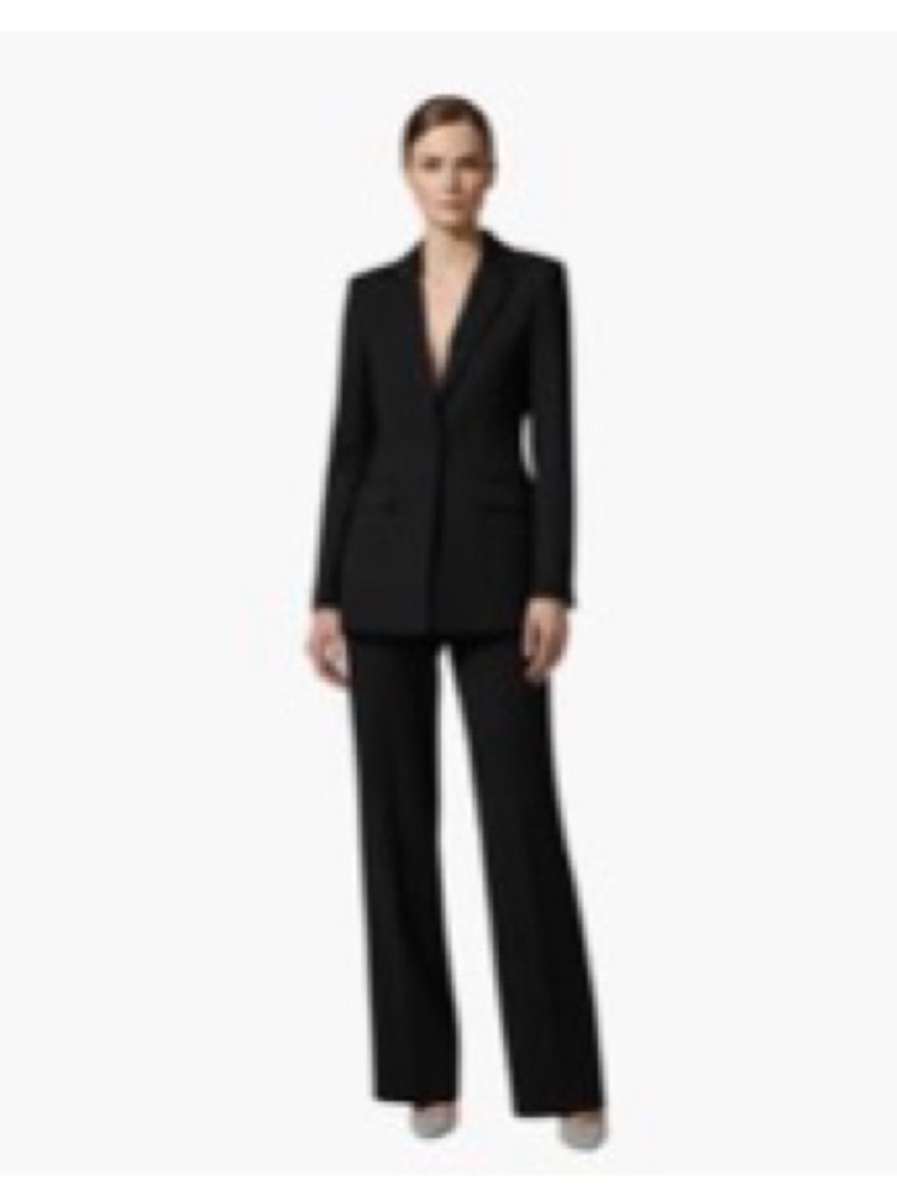 Women's Black Tailored Blazer & Wide-Leg Pants Suit